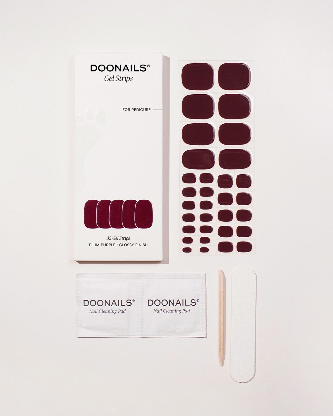 Plum Purple Pedicure Gel Strips - Doonails US