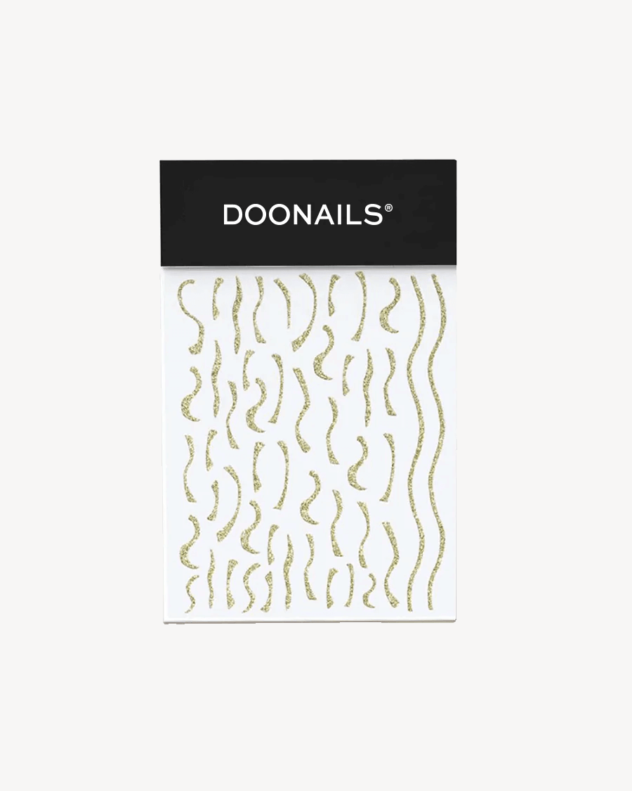 Nail Art Stickers - Gold Glitter