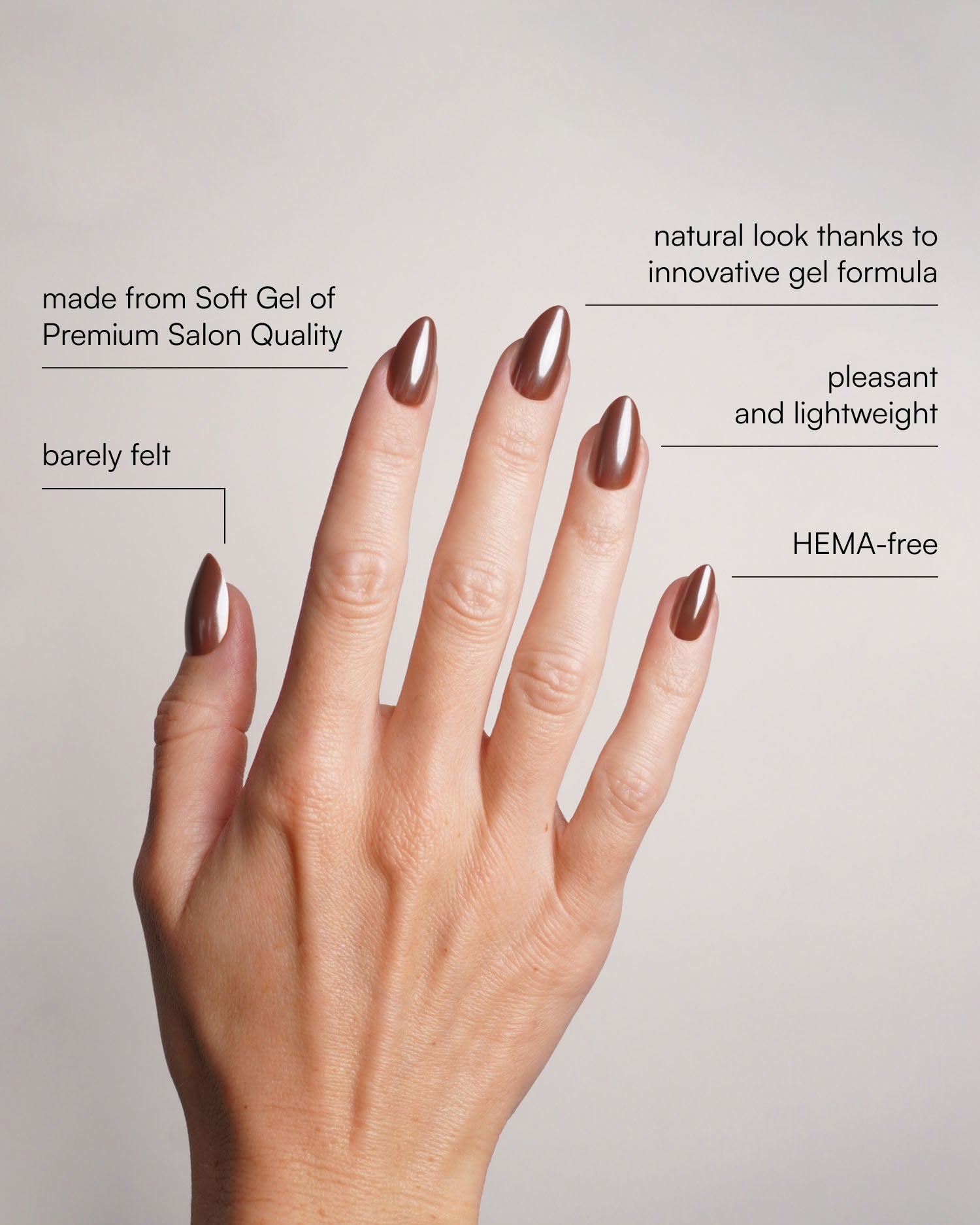 Glazed Chocolate Short Almond Soft Gel Press Ons