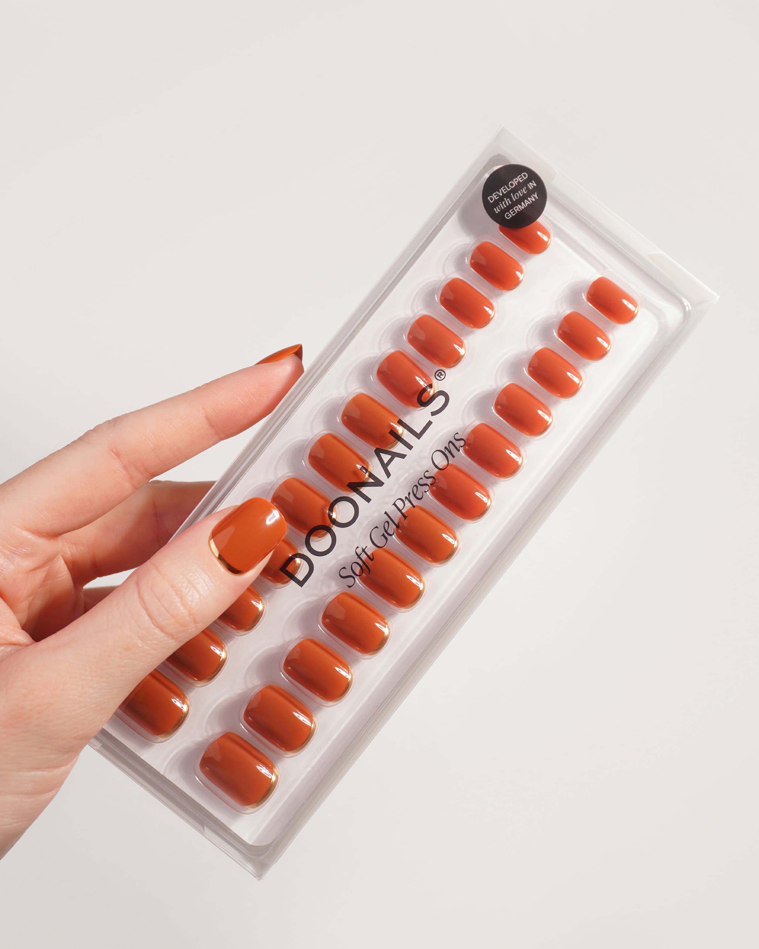 Cinnamon Extra Short Square Soft Gel Press Ons - Doonails US