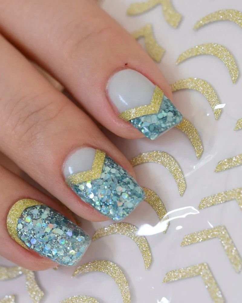 French Sticker - Gold Glitter - Doonails US