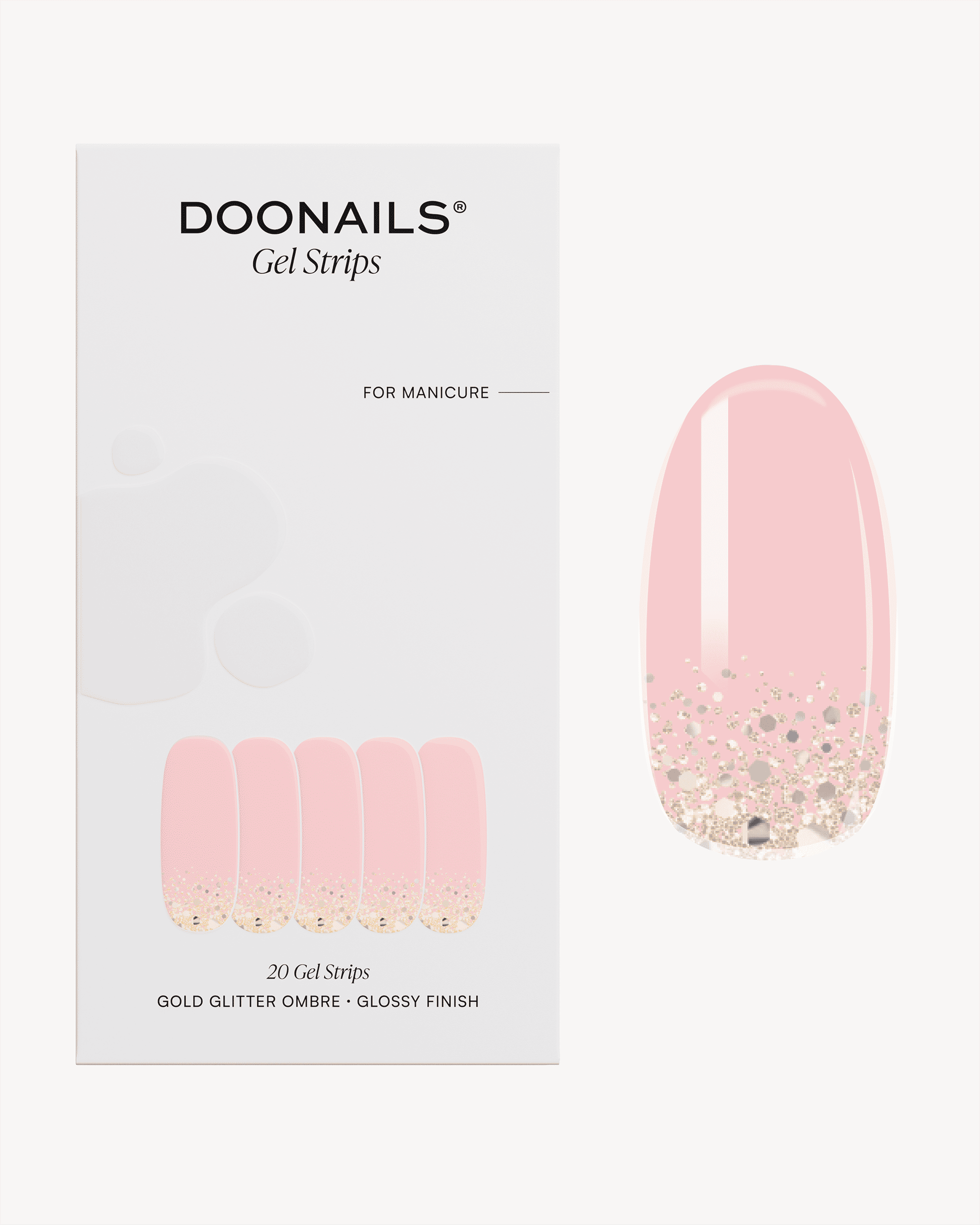 Gold Glitter Ombre Gel Strips - Doonails US