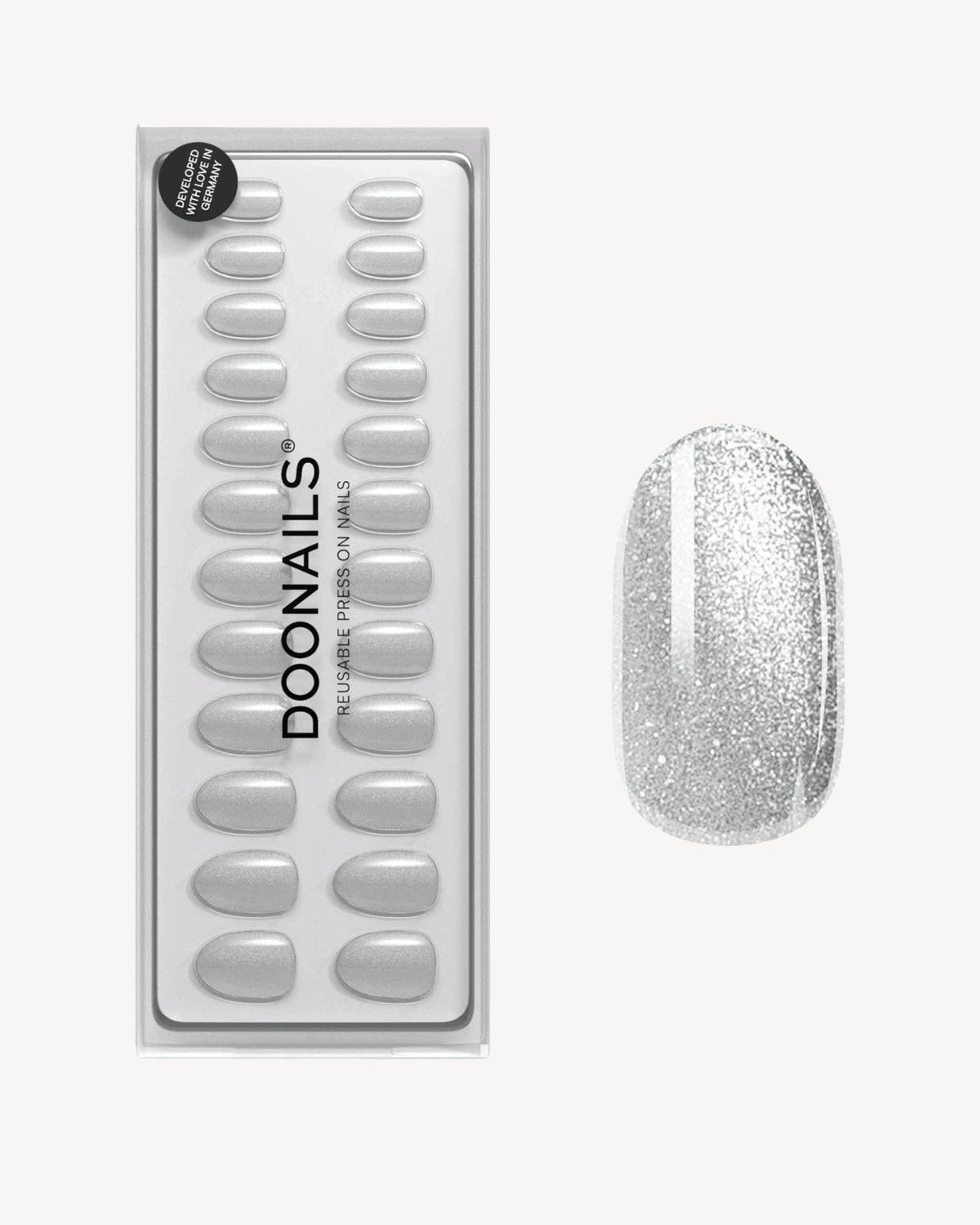 Grey Cateye Medium Round Soft Gel Press Ons - Doonails US