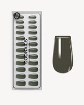Khaki Short Coffin Soft Gel Press Ons - Doonails US