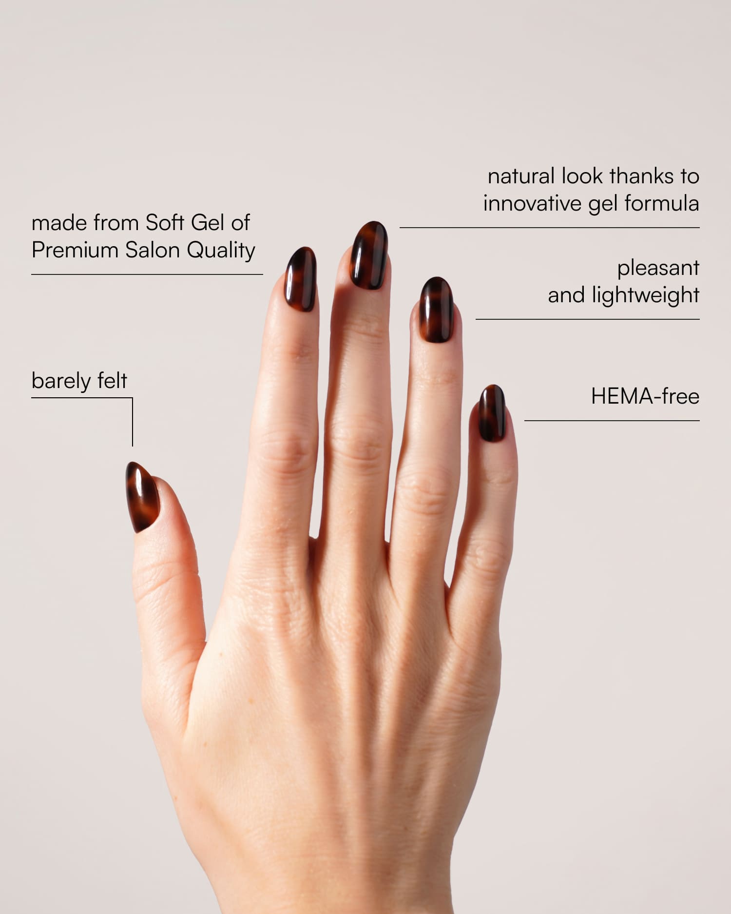 Mosaic Amber Medium Round Soft Gel Press Ons - Doonails US