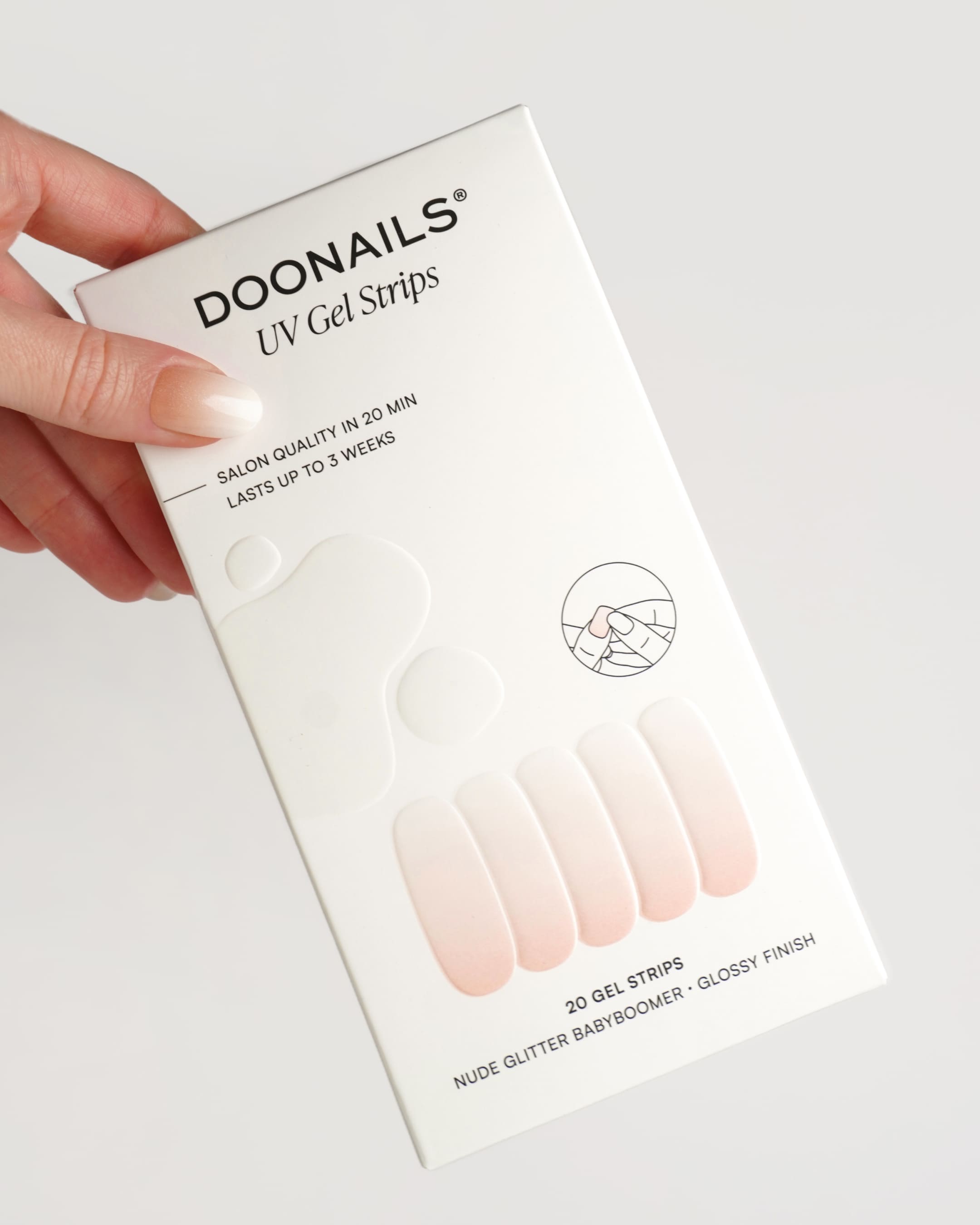 Nude Glitter Babyboomer Gel Strips - Doonails US