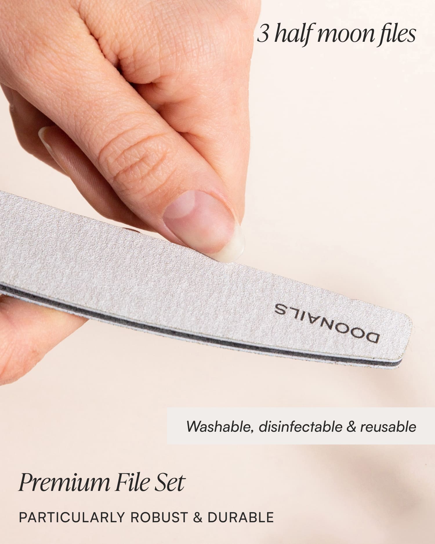 Premium Files Set - 3 pcs. halfmoon - Doonails US