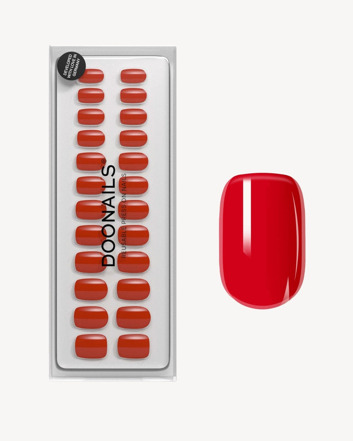 Rose Red Short Square Soft Gel Press Ons - Doonails US
