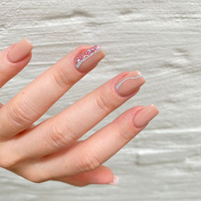 Nail art stickers - silver glitter